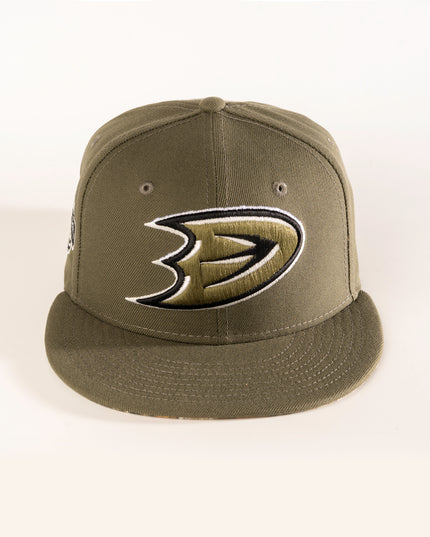 ANAHEIM DUCKS NEW OLIVE 59FIFTY FITTED HAT