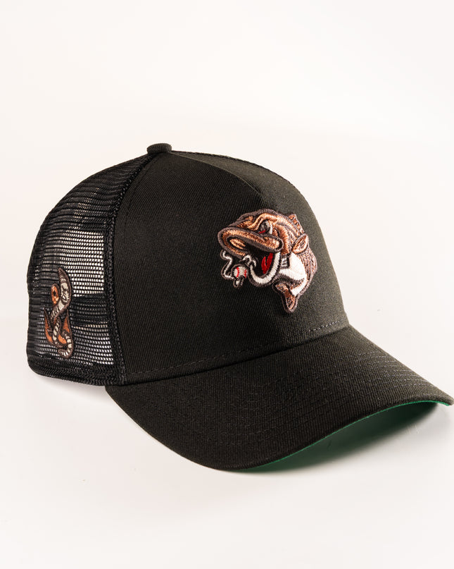 GWINNETT STRIPERS BLACK MESHBACK 9FORTY A-FRAME SNAPBACK HAT