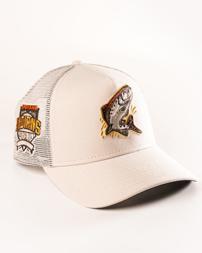 SPOKANE INDIANS STONE MESHBACK 9FORTY A-FRAME SNAPBACK HAT